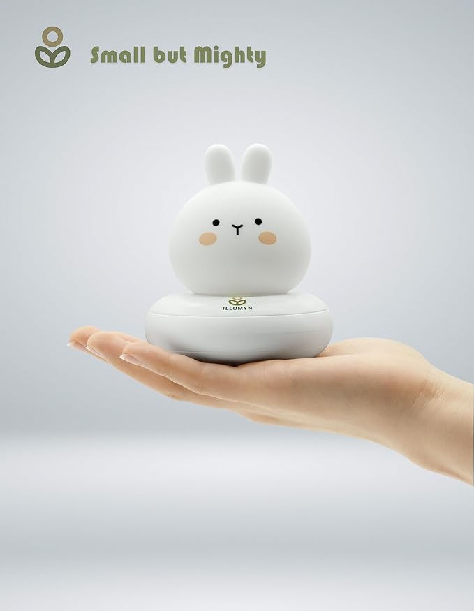 Kids lamp, Bunny Night Light, Toddler Night Light, Rechargeable & Dimmable with 30 mins Timer Function, Safe Silicone Material for Kids to Play with,【9 Colors】 by TinyTreasures Baby Boutique